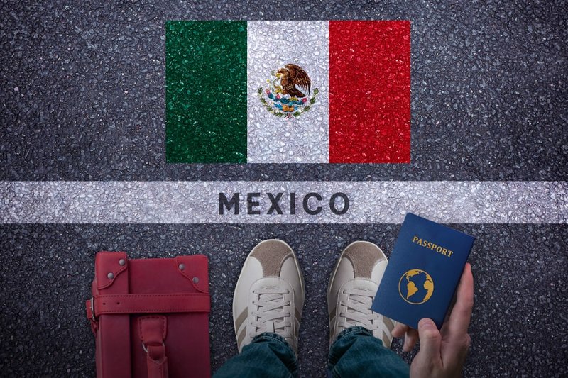 Canadian traveller with luggage entering Mexico, representing travel considerations for people with a criminal record