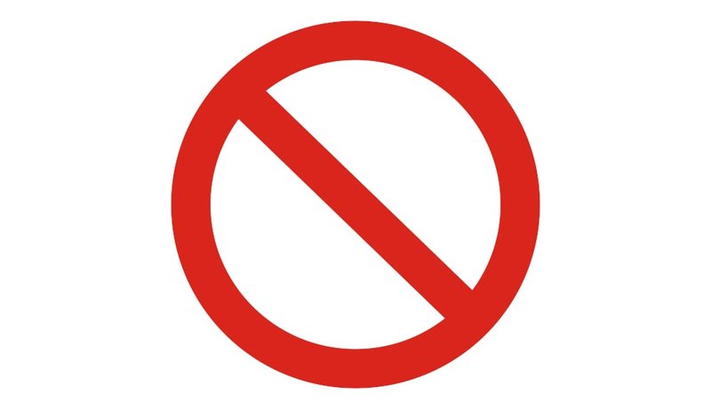 No entry prohibition symbol illustrating situations where travellers with serious criminal records may be denied entry to Mexico